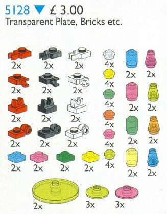 Конструктор LEGO (ЛЕГО) Service Packs 5128 Transparent Plates, Bricks, Toolholders