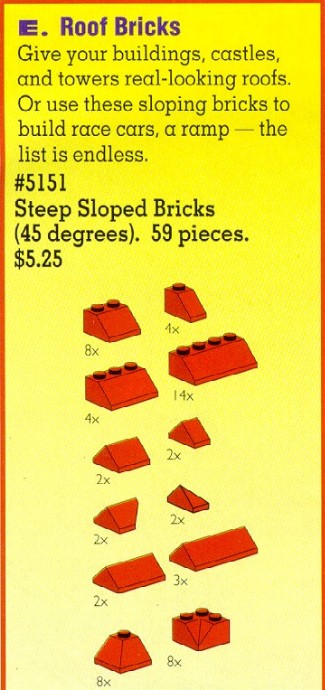 Конструктор LEGO (ЛЕГО) Service Packs 5151 Roof Bricks Steep 45 Degrees Red