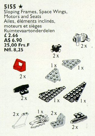Конструктор LEGO (ЛЕГО) Service Packs 5155 Sloping Frames, Space Wings, Motors and Seats