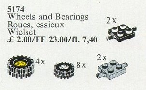 Конструктор LEGO (ЛЕГО) Service Packs 5174 Wheels and Bearings (Grooved Tyres and Hubs)