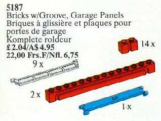 Конструктор LEGO (ЛЕГО) Service Packs 5187 Bricks with Groove, Garage Panels