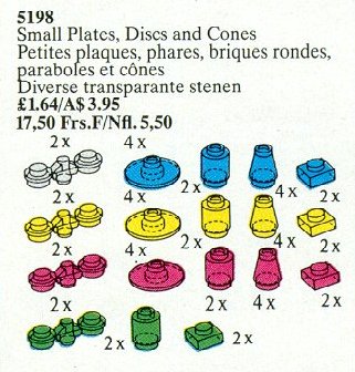 Конструктор LEGO (ЛЕГО) Service Packs 5198 Small Plates, Disks and Cones
