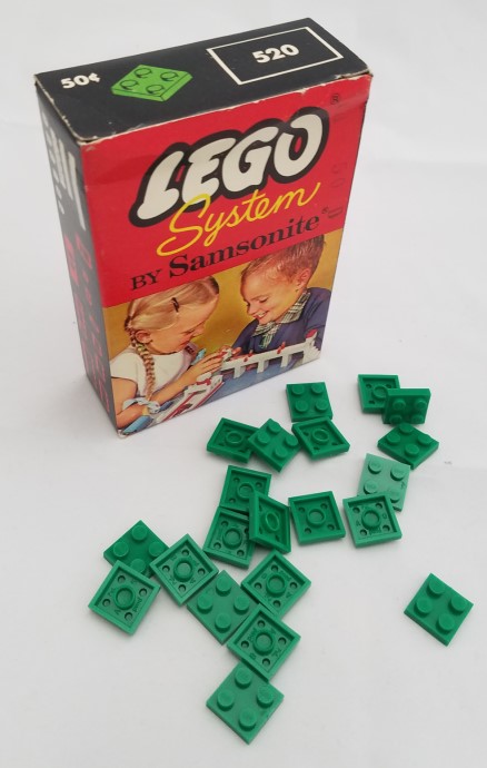 Конструктор LEGO (ЛЕГО) Samsonite 520 2 X 2 Plate (Flat Roof Bricks with 4 Studs)