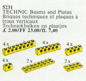 Конструктор LEGO (ЛЕГО) Service Packs 5231 20 Technic Beams and Plates Yellow