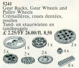 Конструктор LEGO (ЛЕГО) Service Packs 5241 Gear Rack and Wheels, Wedge-Belt and Crown Wheels