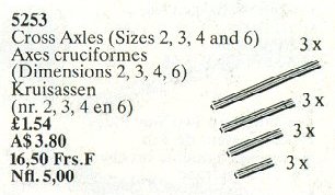 Конструктор LEGO (ЛЕГО) Service Packs 5253 Cross Axles Sizes 2, 3, 4, 6