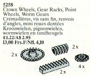 Конструктор LEGO (ЛЕГО) Service Packs 5258 Crown Wheels, Gear Racks, Point Wheels, Worm Gears