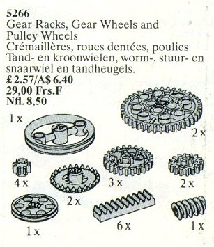 Конструктор LEGO (ЛЕГО) Service Packs 5266 Gear Racks, Gear Wheels and Pulley Wheels