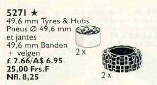 Конструктор LEGO (ЛЕГО) Service Packs 5271 Tyres and Hubs 49.6 mm White