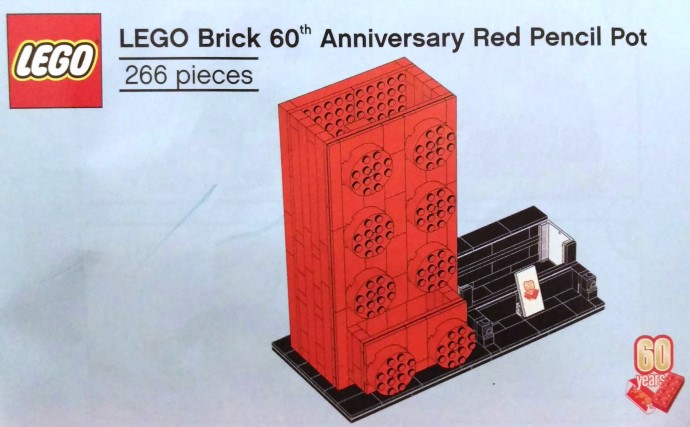 Конструктор LEGO (ЛЕГО) Promotional 6258618 LEGO Brick 60th Anniversary Red Pencil Pot