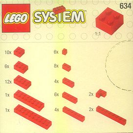Конструктор LEGO (ЛЕГО) Basic 634 Extra Bricks in Red