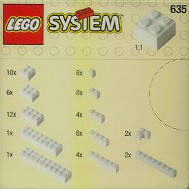 Конструктор LEGO (ЛЕГО) Basic 635 Extra Bricks in White