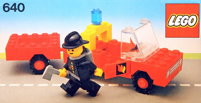 Lego fire truck with trailer top