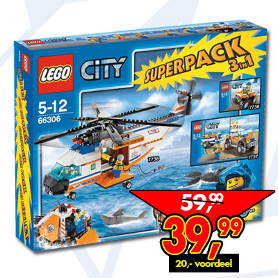 Конструктор LEGO (ЛЕГО) City 66306 City Super Pack 3 in 1