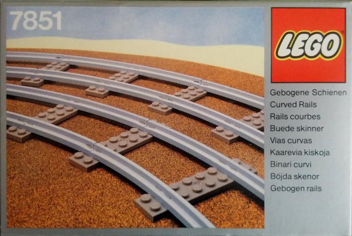 Конструктор LEGO (ЛЕГО) Trains 7851 8 Curved Rails Grey 4.5 V