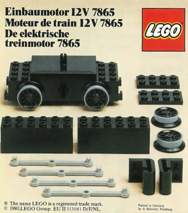 Конструктор LEGO (ЛЕГО) Trains 7865 Motor Replacement Unit for Battery or Motor-Less Trains 12 V