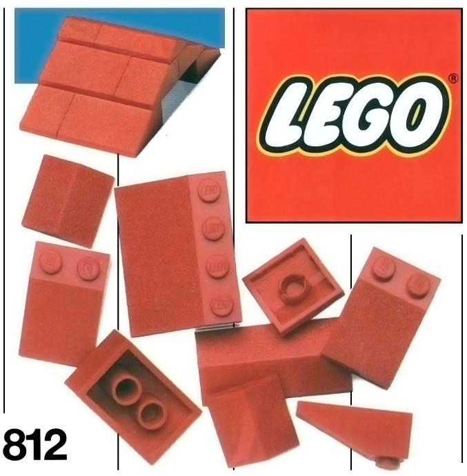 Конструктор LEGO (ЛЕГО) Basic 812 Red Roof Bricks, Shallow Pitch