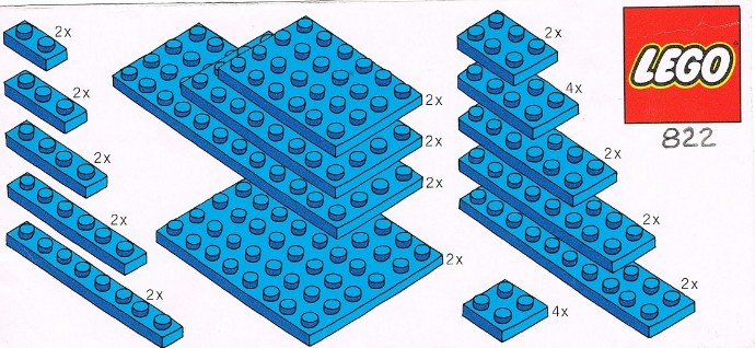Конструктор LEGO (ЛЕГО) Basic 822 Blue Plates Parts Pack