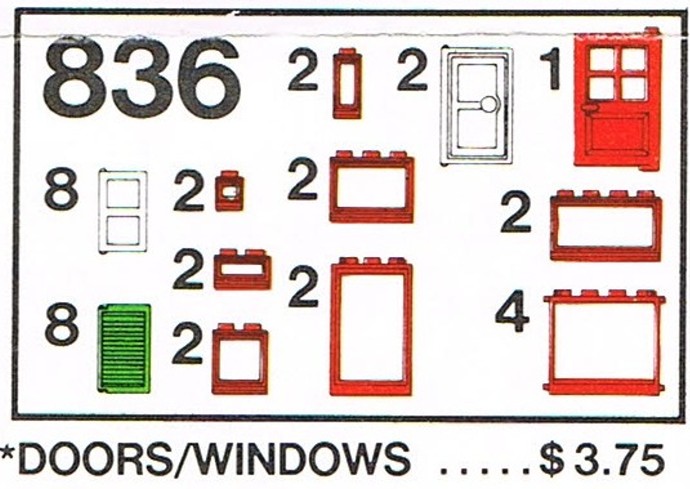 Конструктор LEGO (ЛЕГО) Basic 836 Doors and Windows Parts Pack