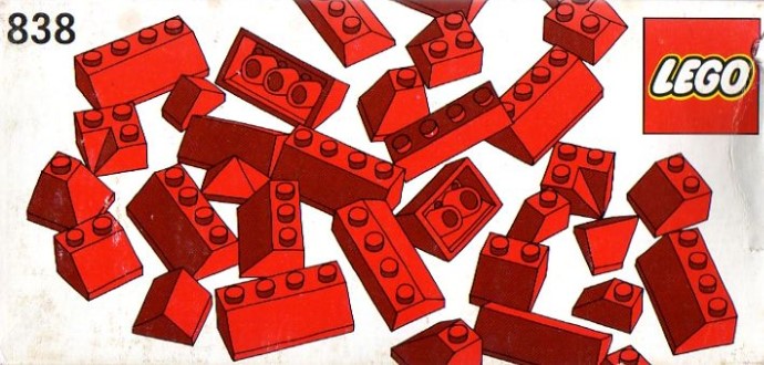 Конструктор LEGO (ЛЕГО) Basic 838 Red Roof Bricks Parts Pack, 45°