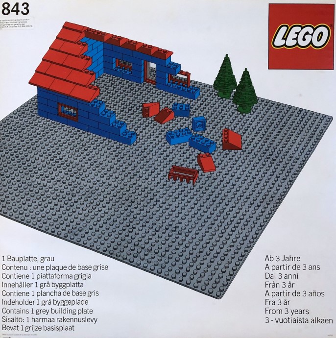 Конструктор LEGO (ЛЕГО) Basic 843 Baseplate, Grey