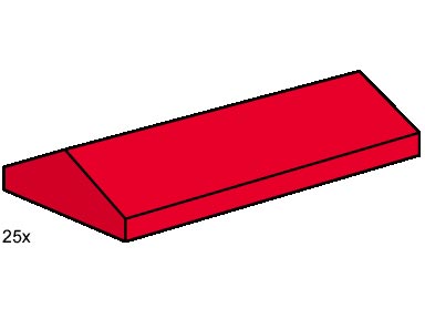 Конструктор LEGO (ЛЕГО) Bulk Bricks B005 2 x 4 Ridge Roof Tiles, Low Sloped Red