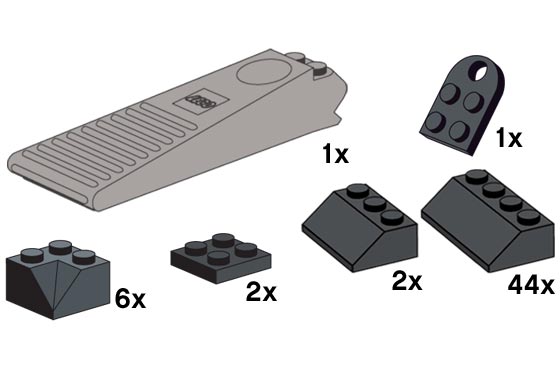 Конструктор LEGO (ЛЕГО) Bulk Bricks BAG6 Grey Brick Separator with Black Frame Pieces