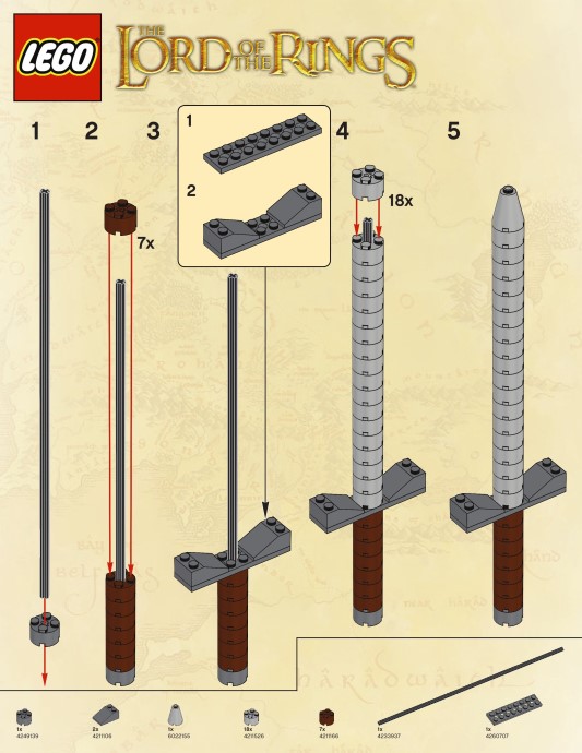 Конструктор LEGO (ЛЕГО) The Lord of the Rings LOTRSWORD Sword