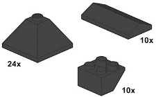 LEGO Bulk Bricks 10053 Black Roof Tiles