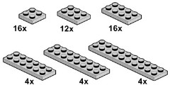 LEGO Bulk Bricks 10060 Grey Plates