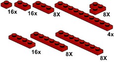 LEGO Bulk Bricks 10062 Red Plates