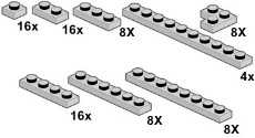 LEGO Bulk Bricks 10064 Grey Plates