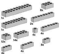 LEGO Bulk Bricks 10145 Assorted Light Grey Bricks