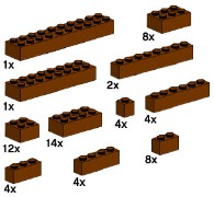 LEGO Bulk Bricks 10147 Assorted Brown Bricks