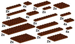 LEGO Bulk Bricks 10150 Assorted Brown Plates