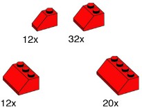 LEGO Bulk Bricks 10163 Red Roof Tiles