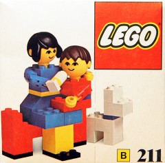 LEGO Building Set with People 211 Mother and baby with dog