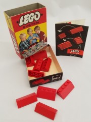 LEGO System 280 Sloping Roof Bricks, Red