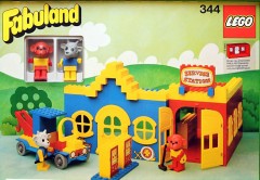 LEGO Fabuland 344 Service Station with Billy Goat and Mike Monkey