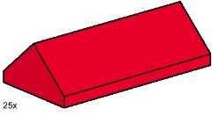 LEGO Bulk Bricks 3445 2x4 Ridge Roof Tiles Steep Sloped Red