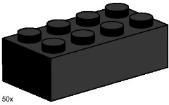 LEGO Bulk Bricks 3458 2x4 Black Bricks