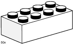 LEGO Bulk Bricks 3460 2x4 White Bricks