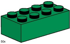 LEGO Bulk Bricks 3461 2x4 Dark Green Bricks