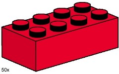 LEGO Bulk Bricks 3462 2x4 Red Bricks