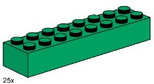 LEGO Bulk Bricks 3466 2x8 Dark Green Bricks