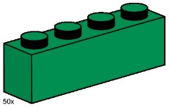 LEGO Bulk Bricks 3471 1x4 Dark Green Bricks
