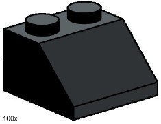 LEGO Bulk Bricks 3495 2x2 Roof Tiles Steep Sloped Black