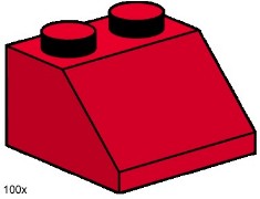 LEGO Bulk Bricks 3496 2x2 Roof Tiles Steep Sloped Red