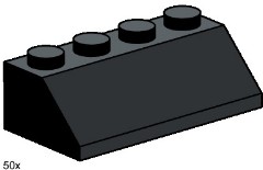 LEGO Bulk Bricks 3497 2x4 Roof Tiles Steep Sloped Black