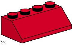 LEGO Bulk Bricks 3498 2x4 Roof Tiles Steep Sloped Red